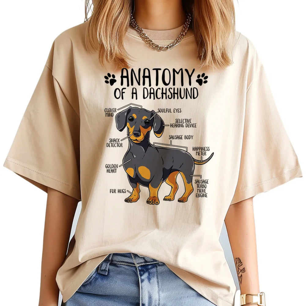 Dachshund T-Shirts For Women | Funny Harajuku Y2K Tops