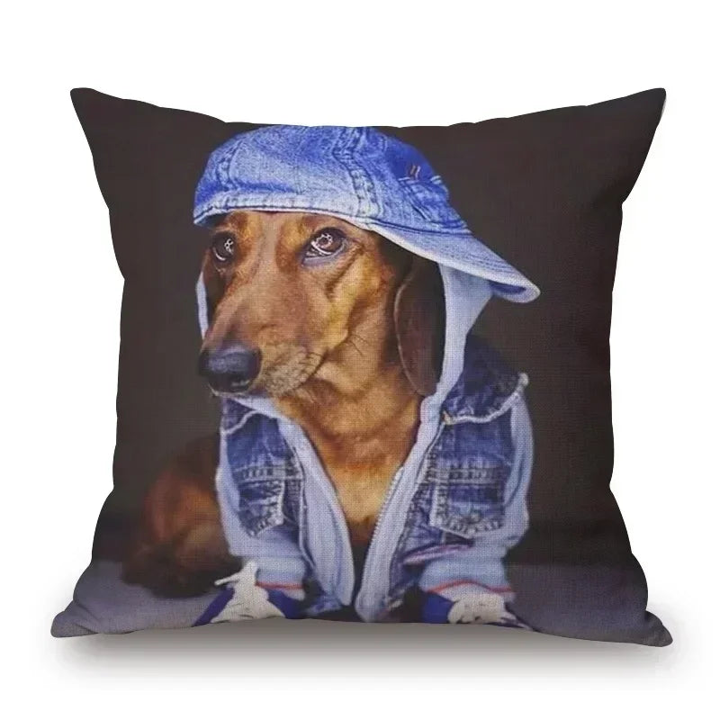 Dachshund Dog Cushion Covers – Sausage Dog Pet Pillowcase for Sofa