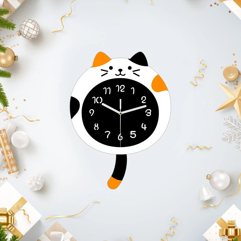 Cute Cat Wall Clock | Silent Modern Home Decor