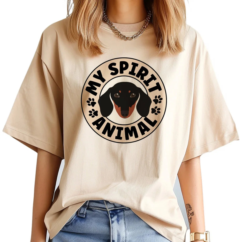 Dachshund T-Shirts For Women | Funny Harajuku Y2K Tops