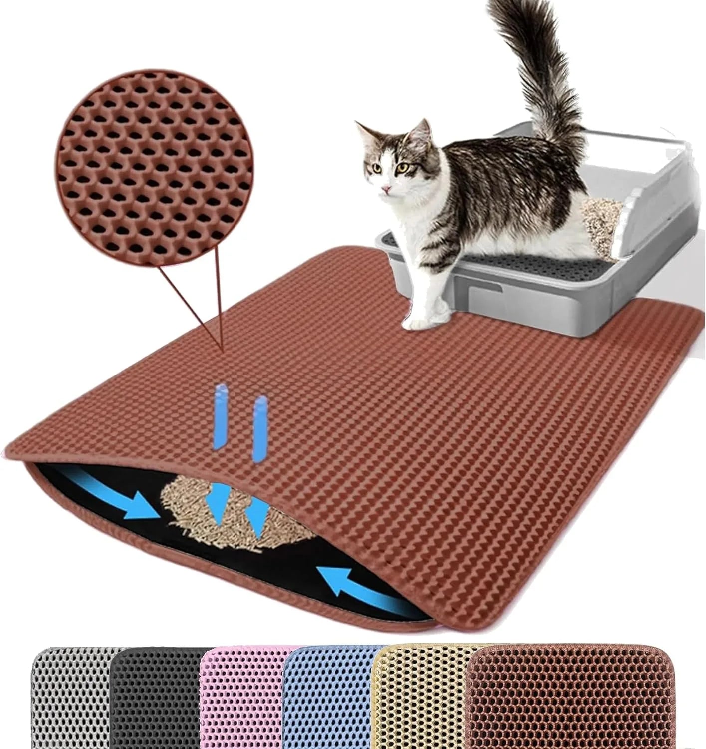Large Cat Litter Box Mat | Wear-Resistant Floor Protection