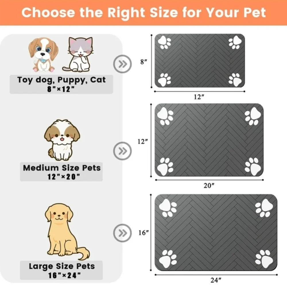 Absorbent Dog & Cat Feeding Mat | Floor Protection Placemat