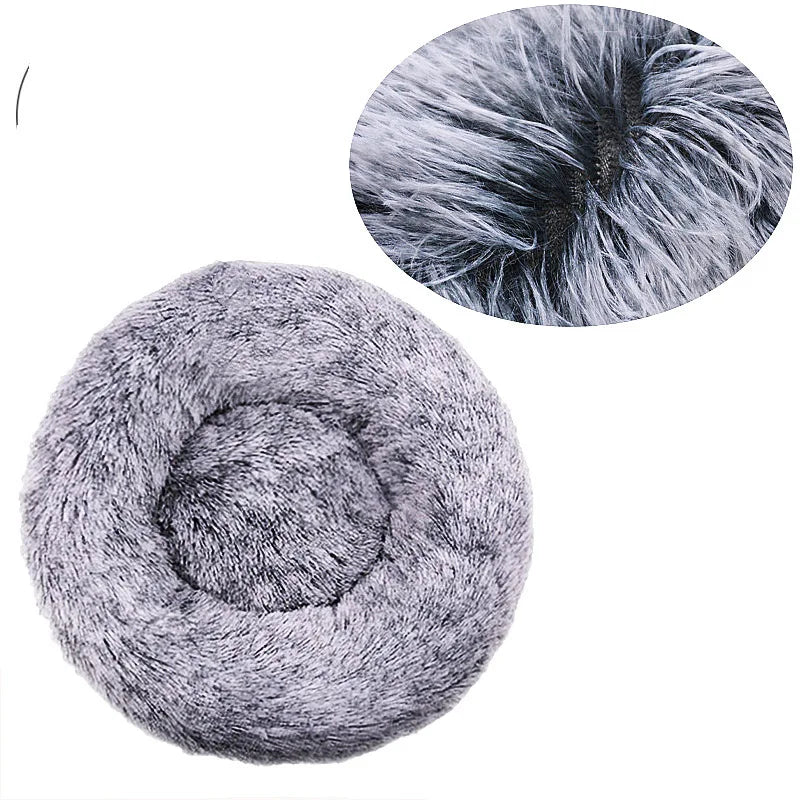 Round Plush Pet Bed for Dogs & Cats – Super Soft Winter Warm Sleeping Bed