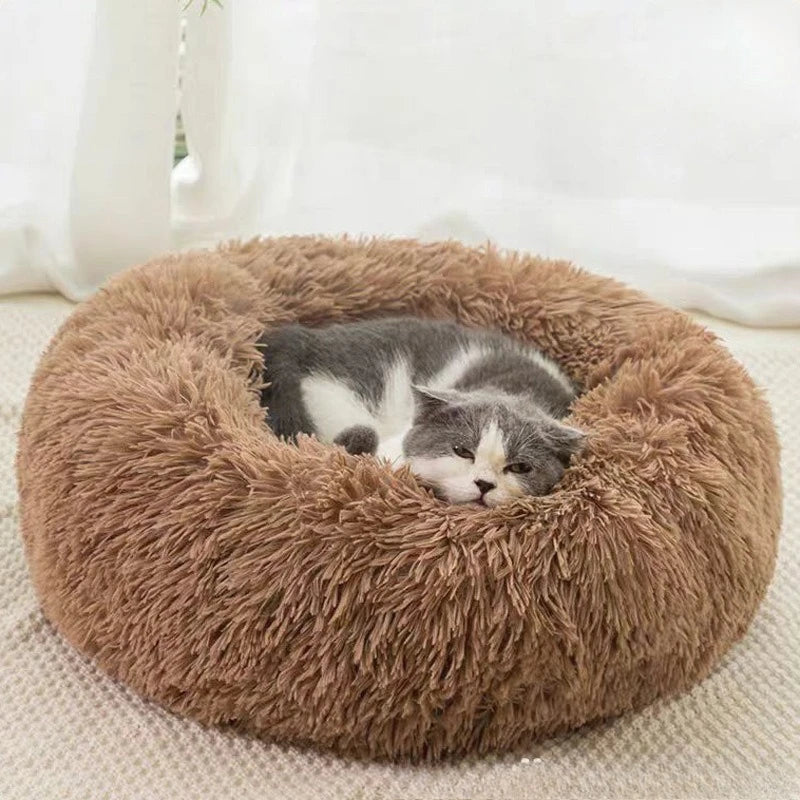 Cozy Pet Nest Bed | Soft Striped Bed for Cats & Dogs