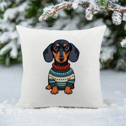 Dachshund Throw Pillow | Playful Dog Decor Accent
