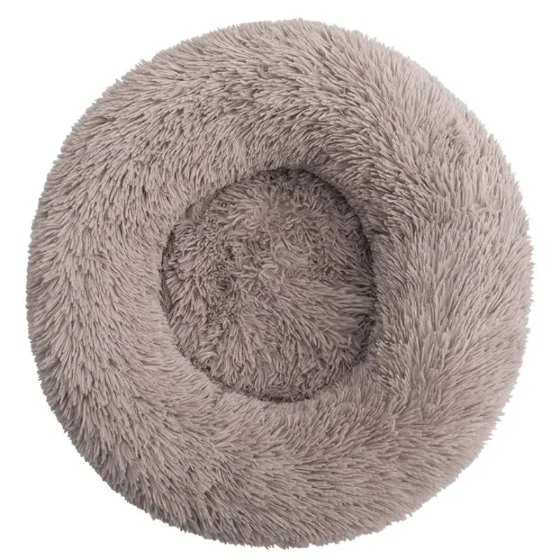 Round Plush Pet Bed for Dogs & Cats – Super Soft Winter Warm Sleeping Bed