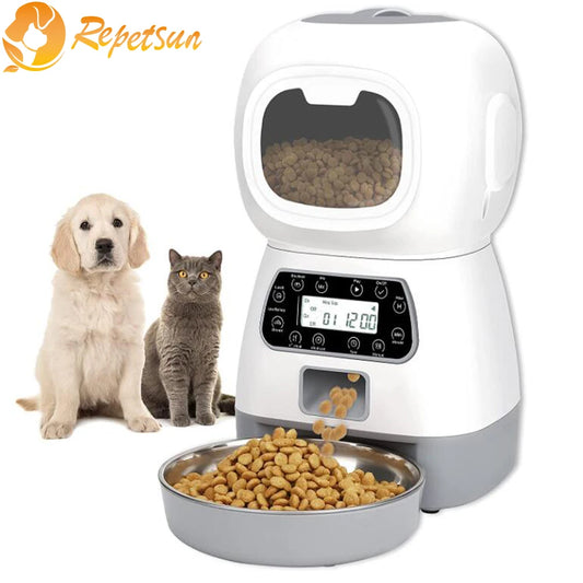 3.5L Automatic Pet Feeder for Cats & Dogs – Timed Smart Food Dispenser