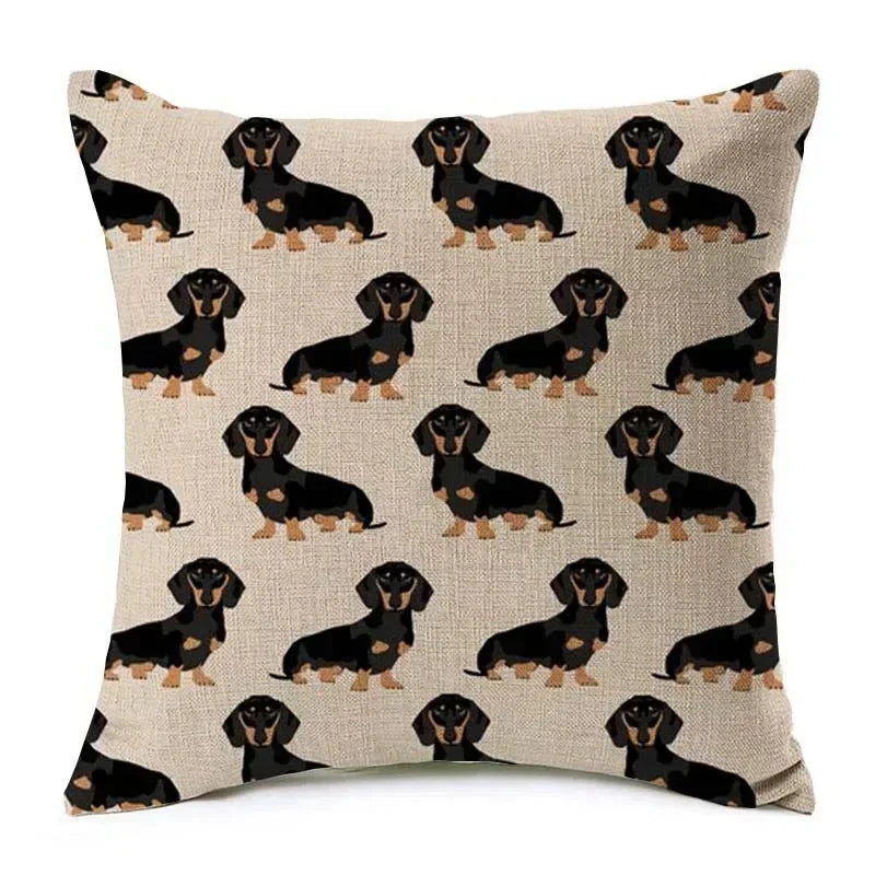 Dachshund Dog Cushion Covers – Sausage Dog Pet Pillowcase for Sofa