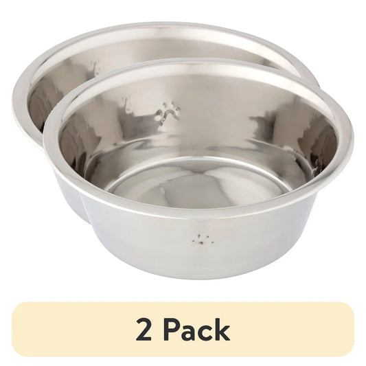 Large Stainless Steel Dog Bowls 2-Pack | Non-Slip & Dishwasher Safe