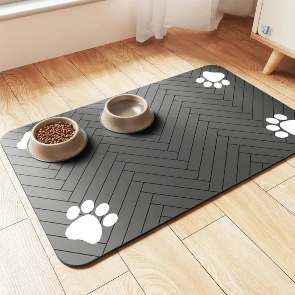 Absorbent Pet Feeding Mat for Dogs & Cats – Waterproof, Anti-Slip, Quick-Dry Bowl Placemat