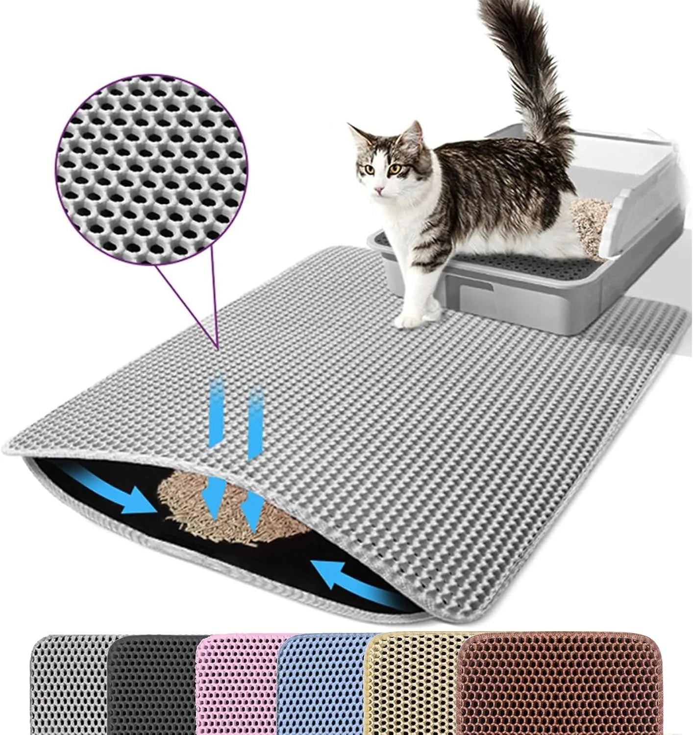 Large Cat Litter Box Mat | Wear-Resistant Floor Protection