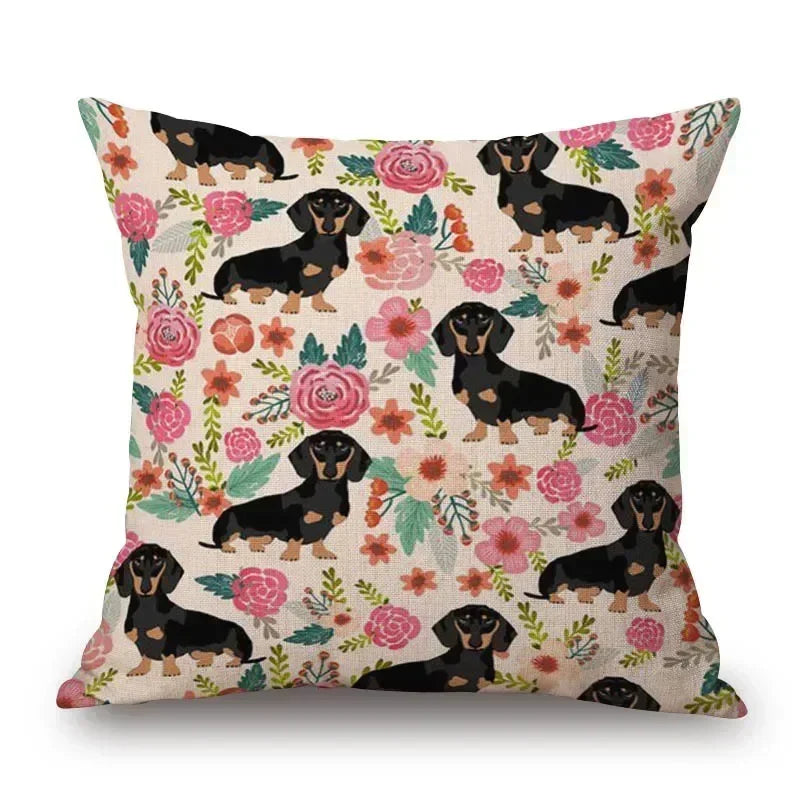 Dachshund Dog Cushion Covers – Sausage Dog Pet Pillowcase for Sofa