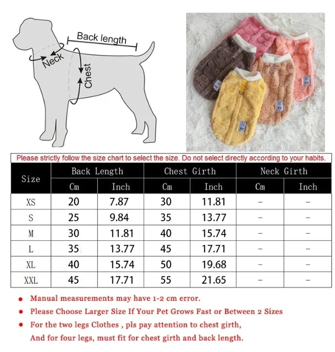 Fleece Pet Jumpsuit for Small Dogs & Cats – Warm Winter Hoodie Costume for Puppies, Chihuahuas & French Bulldogs